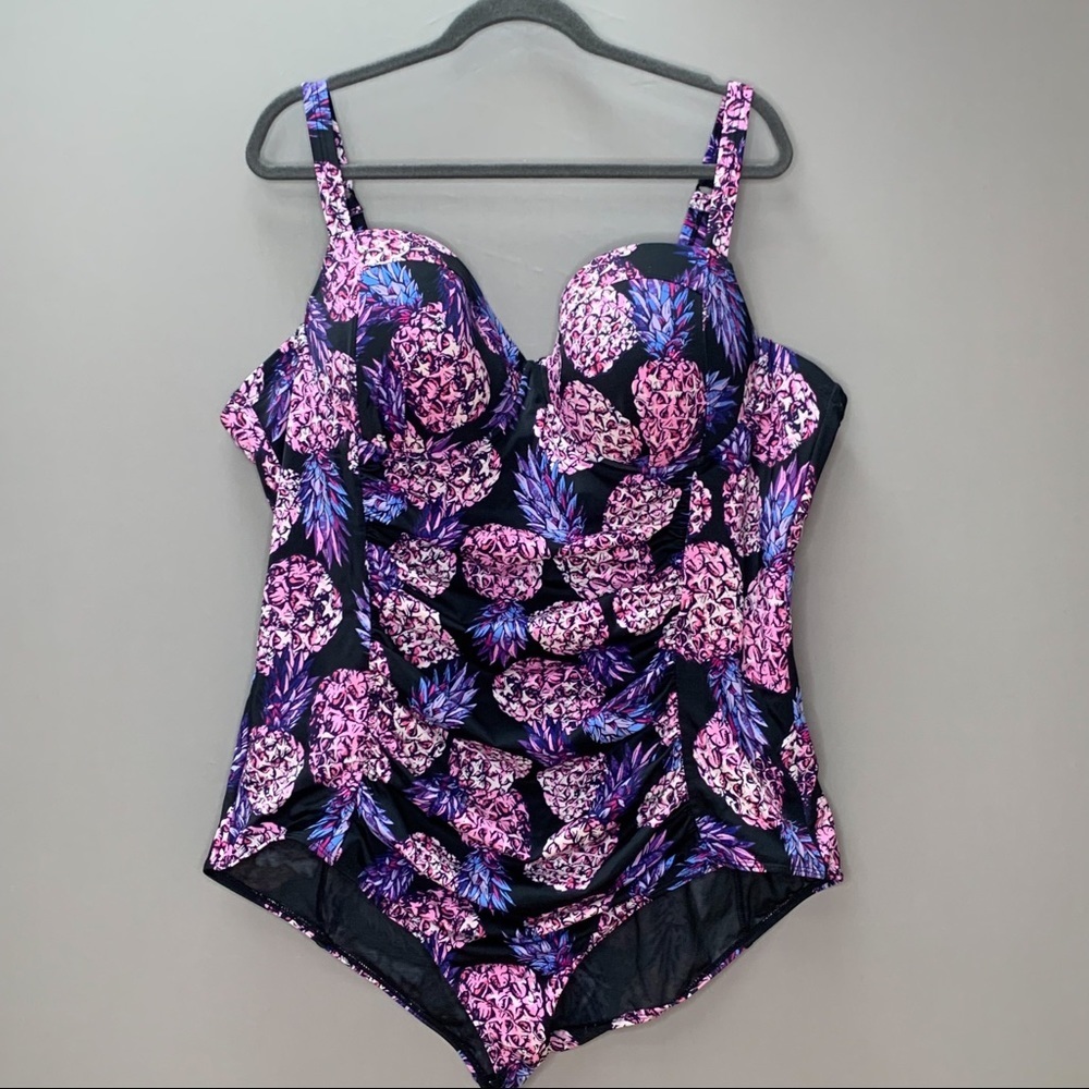 Torrid Pineapple Print Push-Up One Piece, 4x. - image 4